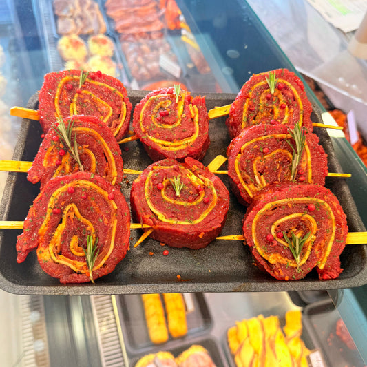 Black Angus beef lollipop stuffed with prosciutto &amp; cheddar 500 gr